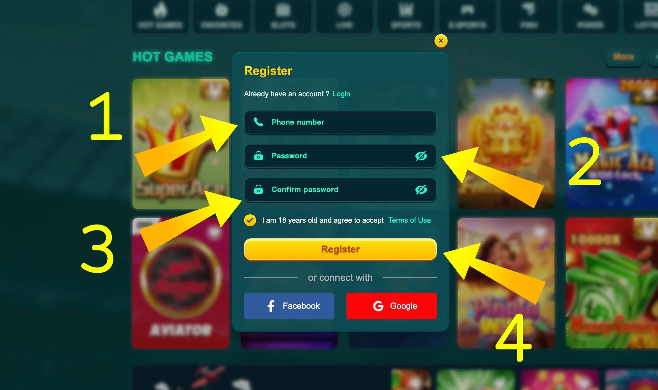 Registration form at EK333